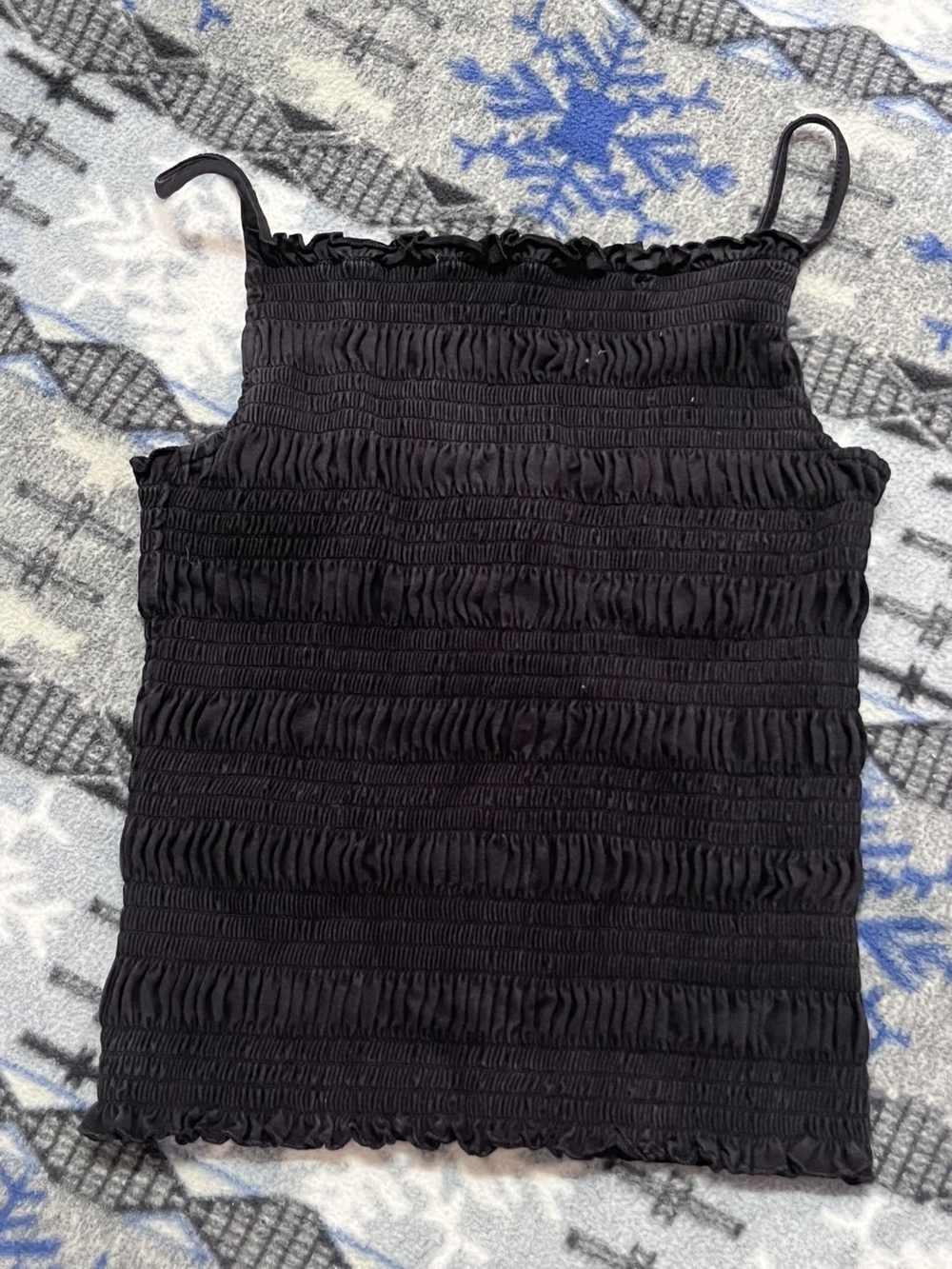 H&M Black Smocked Spaghetti Strap Camisole